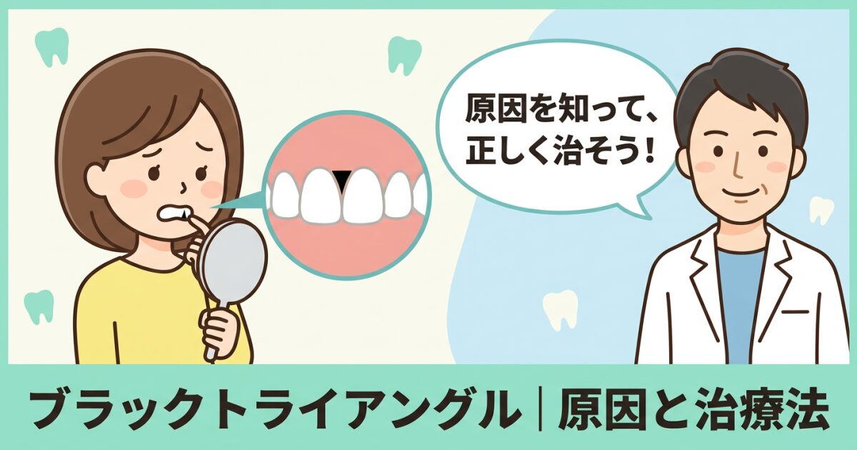 前歯の黒い隙間が気になる…「ブラックトライアングル」の原因と治療法