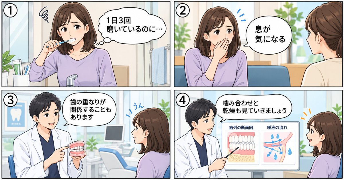 丁寧に歯磨きしても口臭が消えない理由は歯並び・噛み合わせにあるのかも