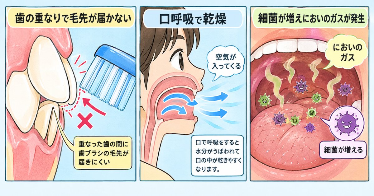歯磨きだけでは届かない口臭の仕組み―歯並びと噛み合わせが関わる流れ
