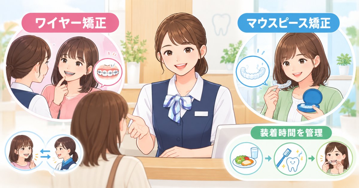 ワイヤー矯正とマウスピース矯正、接客の仕事と両立しやすいのはどちら？